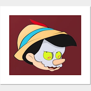 Dope pinocchio mask style character drawing Posters and Art